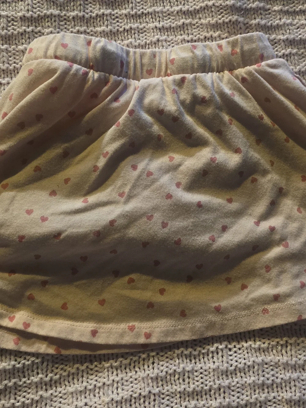 Cat & Jack Cream Skirt with Pink Heart Print